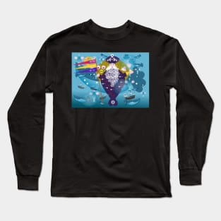 Pirate and whale Long Sleeve T-Shirt